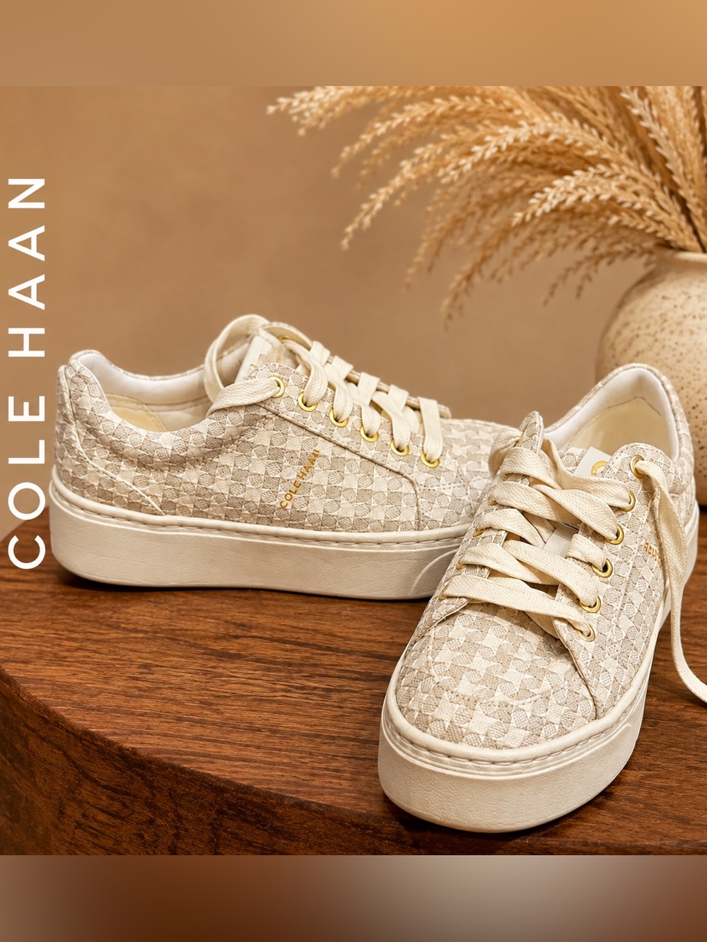 Cole Haan GrandPrø Max Cream Logo Platform Sneakers 7.5